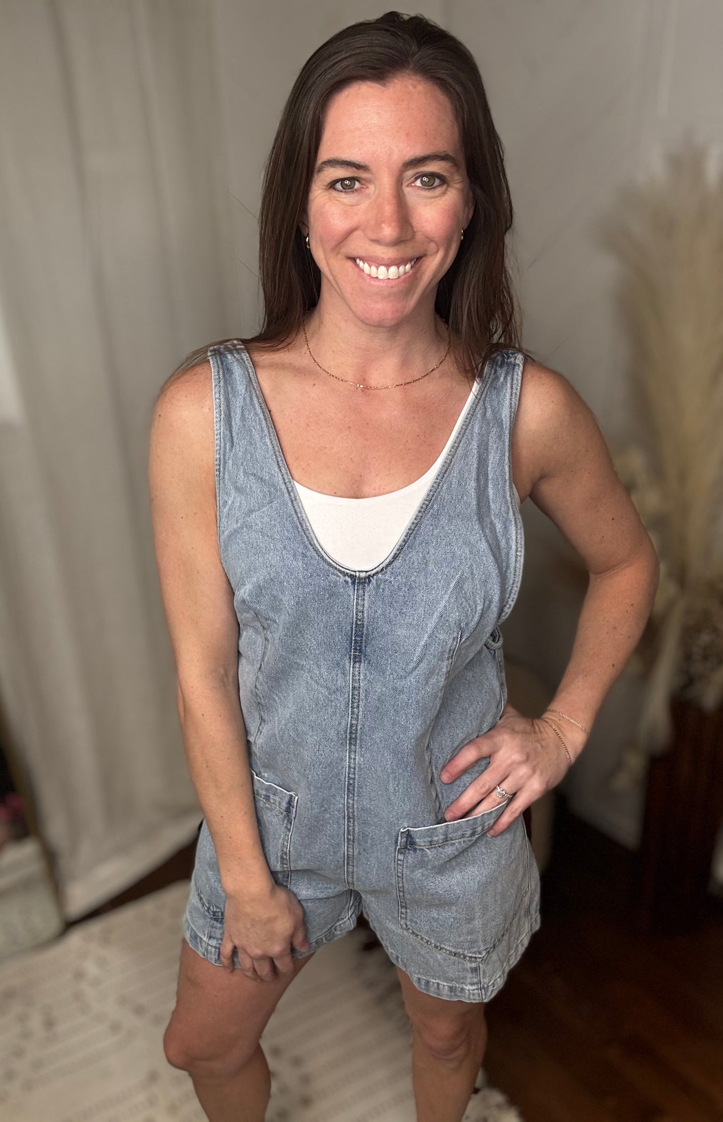 Vintage Vibes Overall Shorts