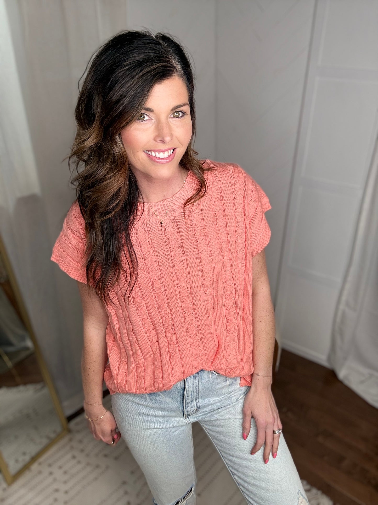 Washed Peach Sleeveless Top