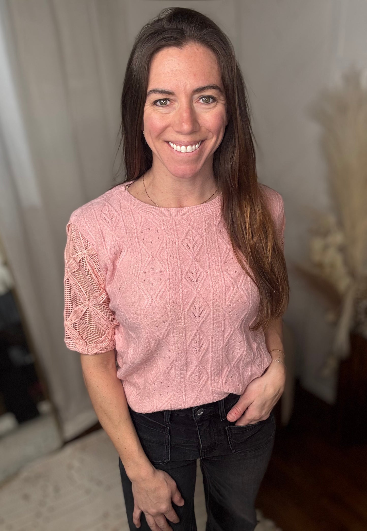 Blush Petal Lace Tee