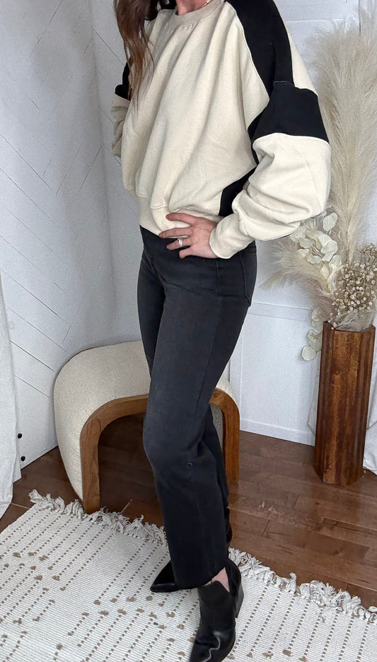 Hidden: Black Tracey Wide Straight Leg Jeans