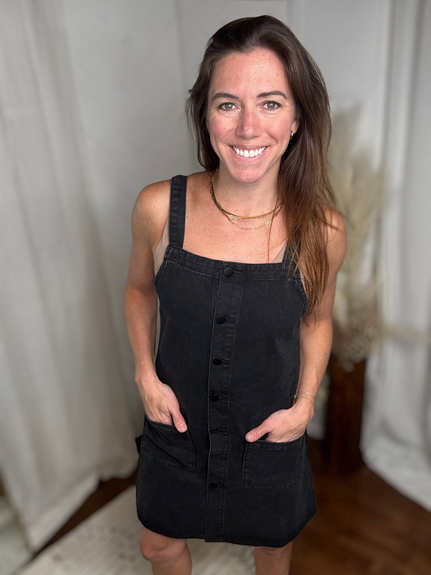 Midnight Washed Button Down Dress
