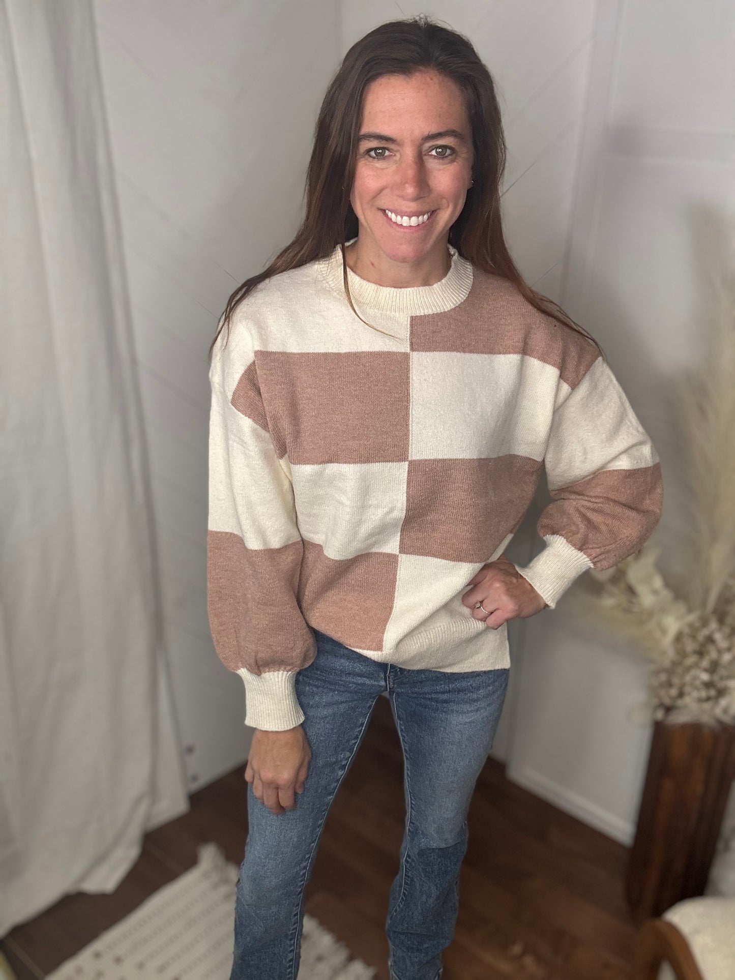 Cozy Check Dreams Sweater