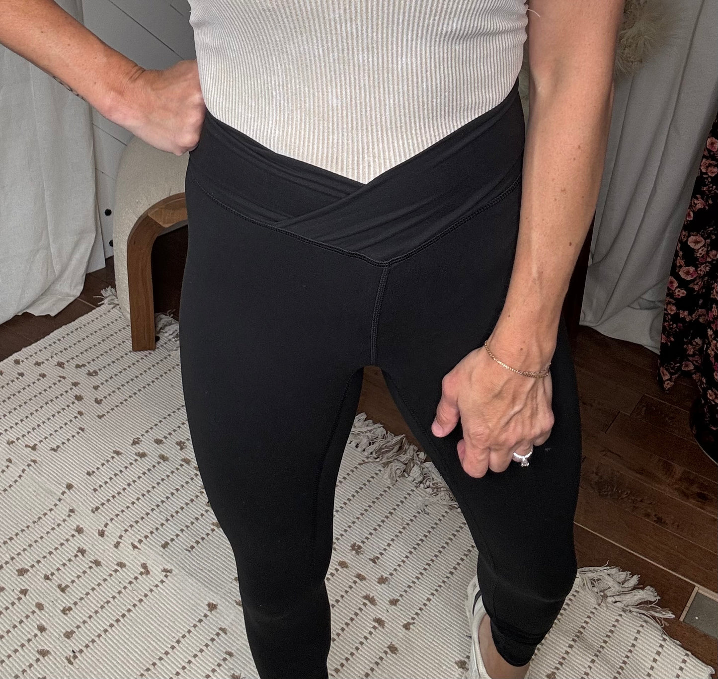 Black V Waist Leggings