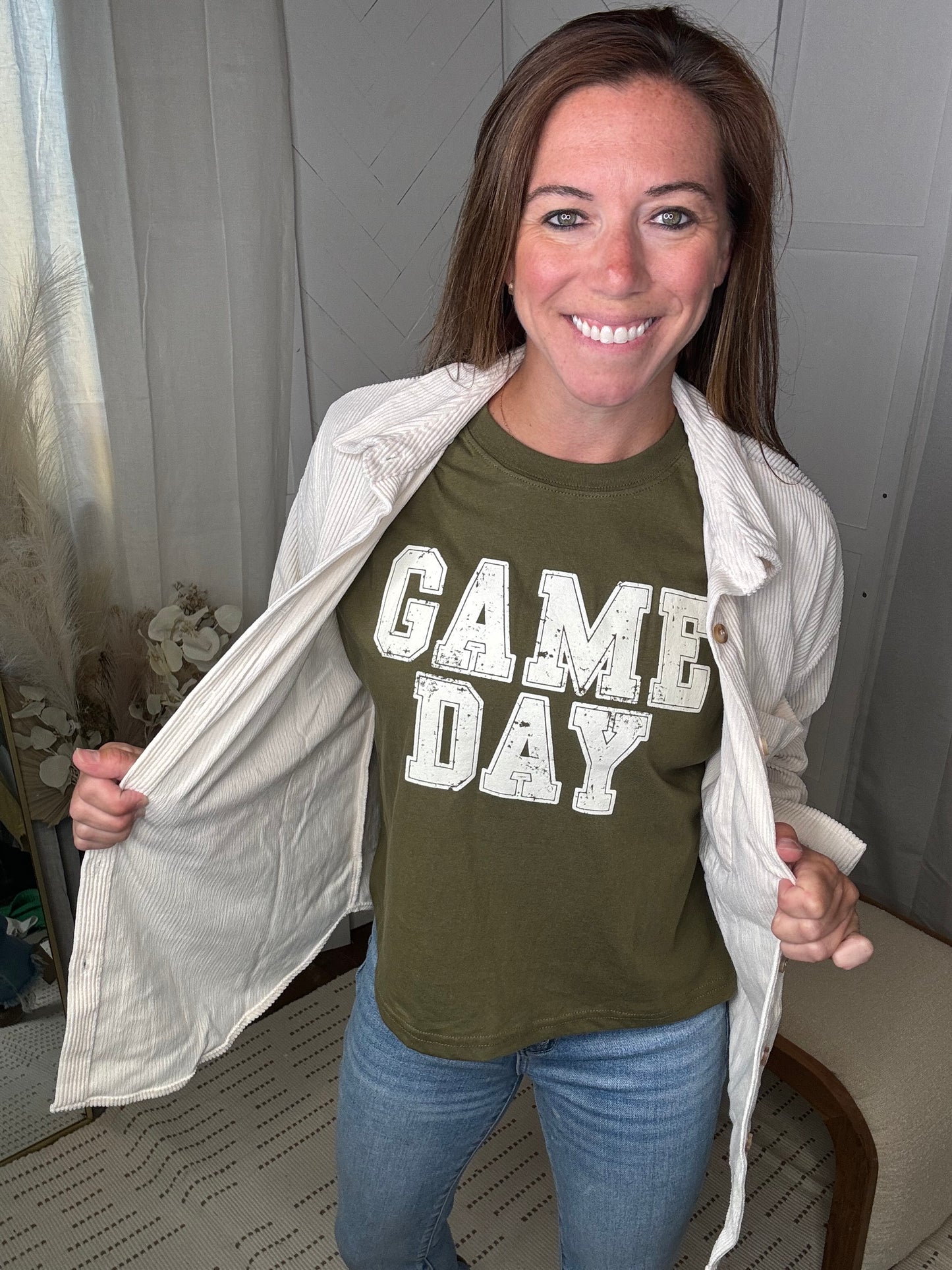 GAME DAY Tee: Green/White