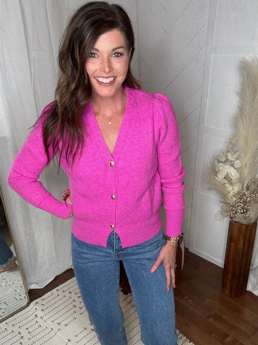 Bold in Pink Cardigan