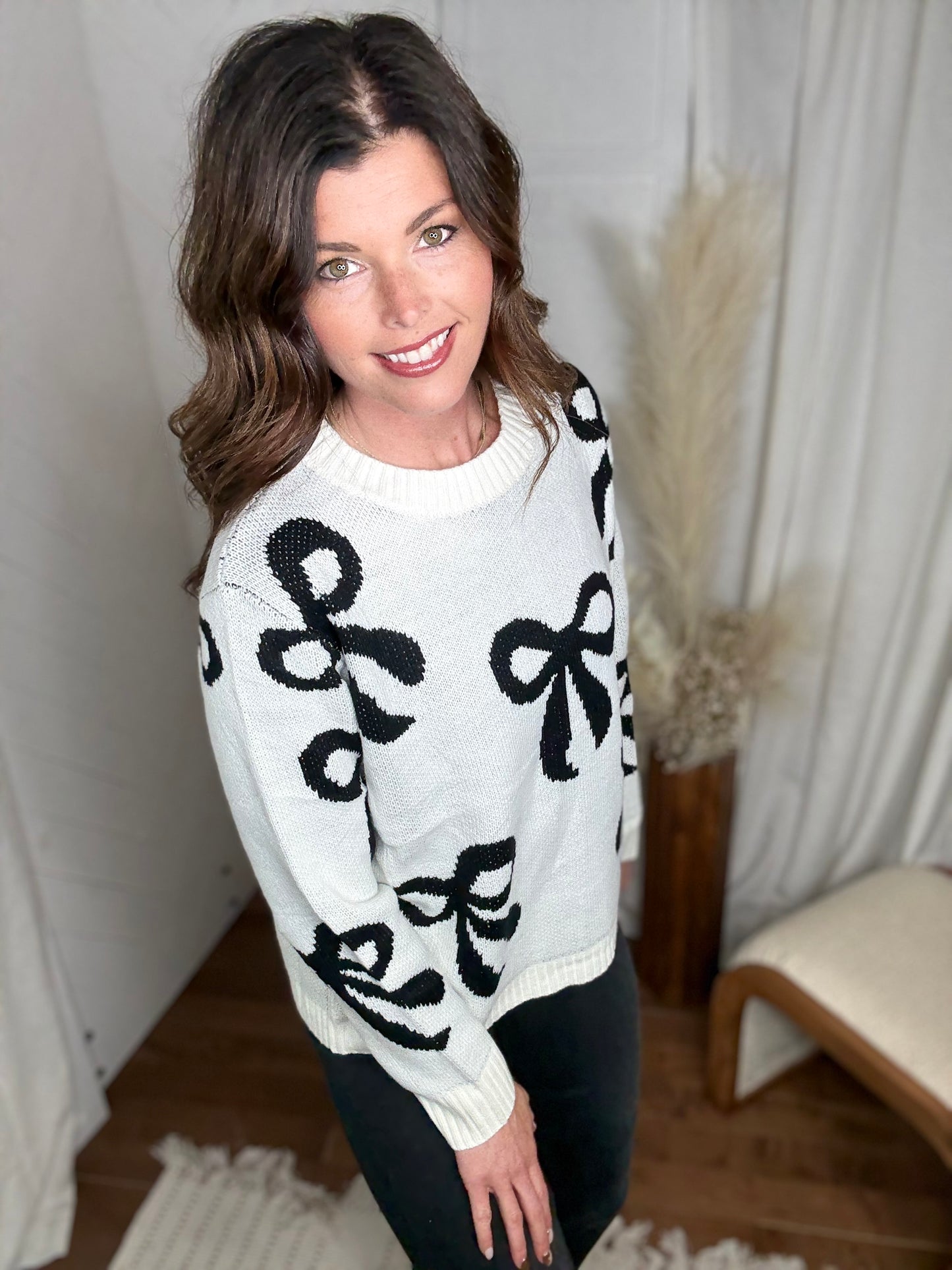 Cream Bow Sweater