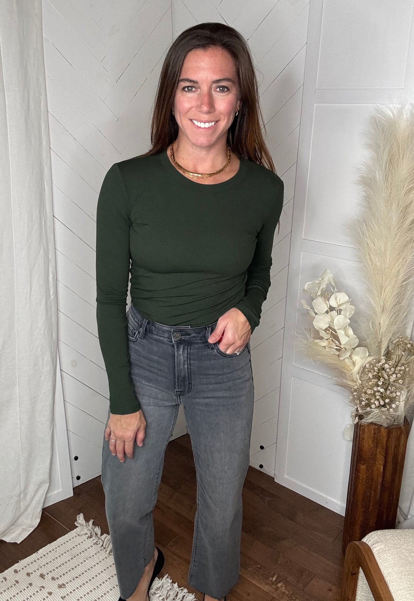 Hidden: Grey Tracey Straight Leg Jeans
