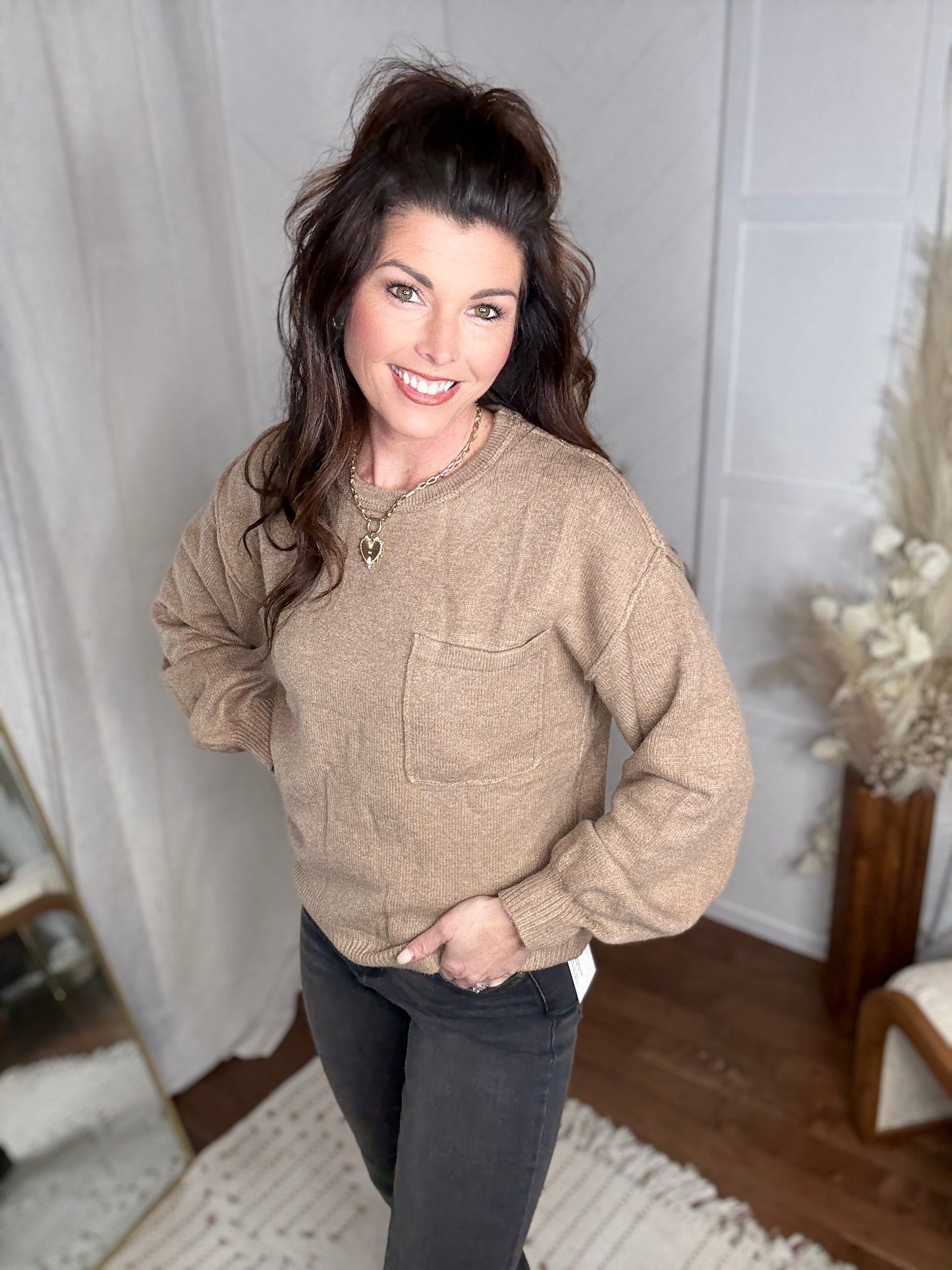 Khaki Edge Sweater