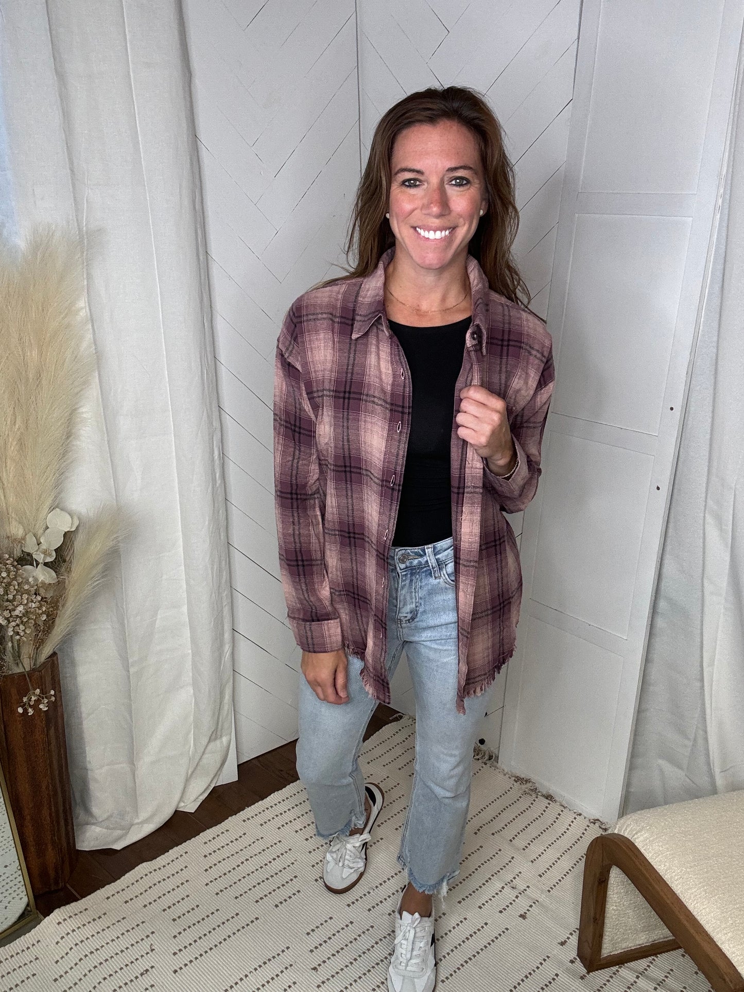 Midnight Mauve Plaid Shirt