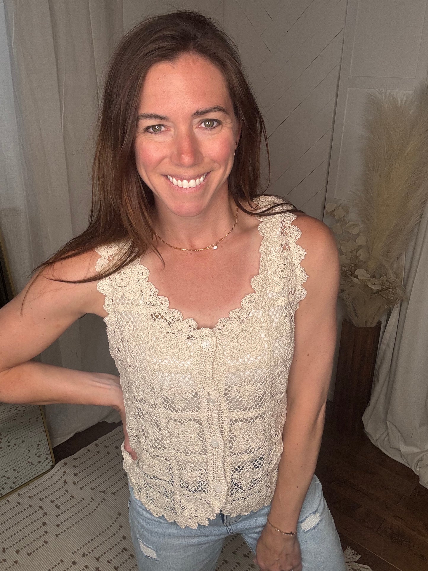 Bohemian Floral Lace Tank