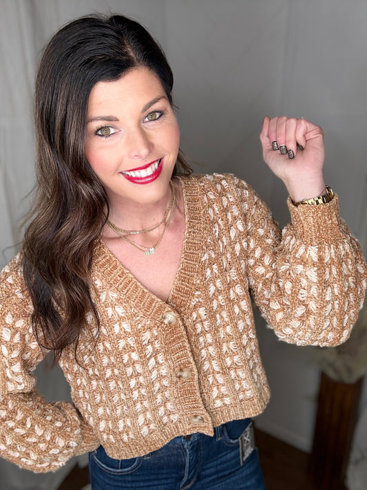 Caramel Cloud Chenille Cardigan