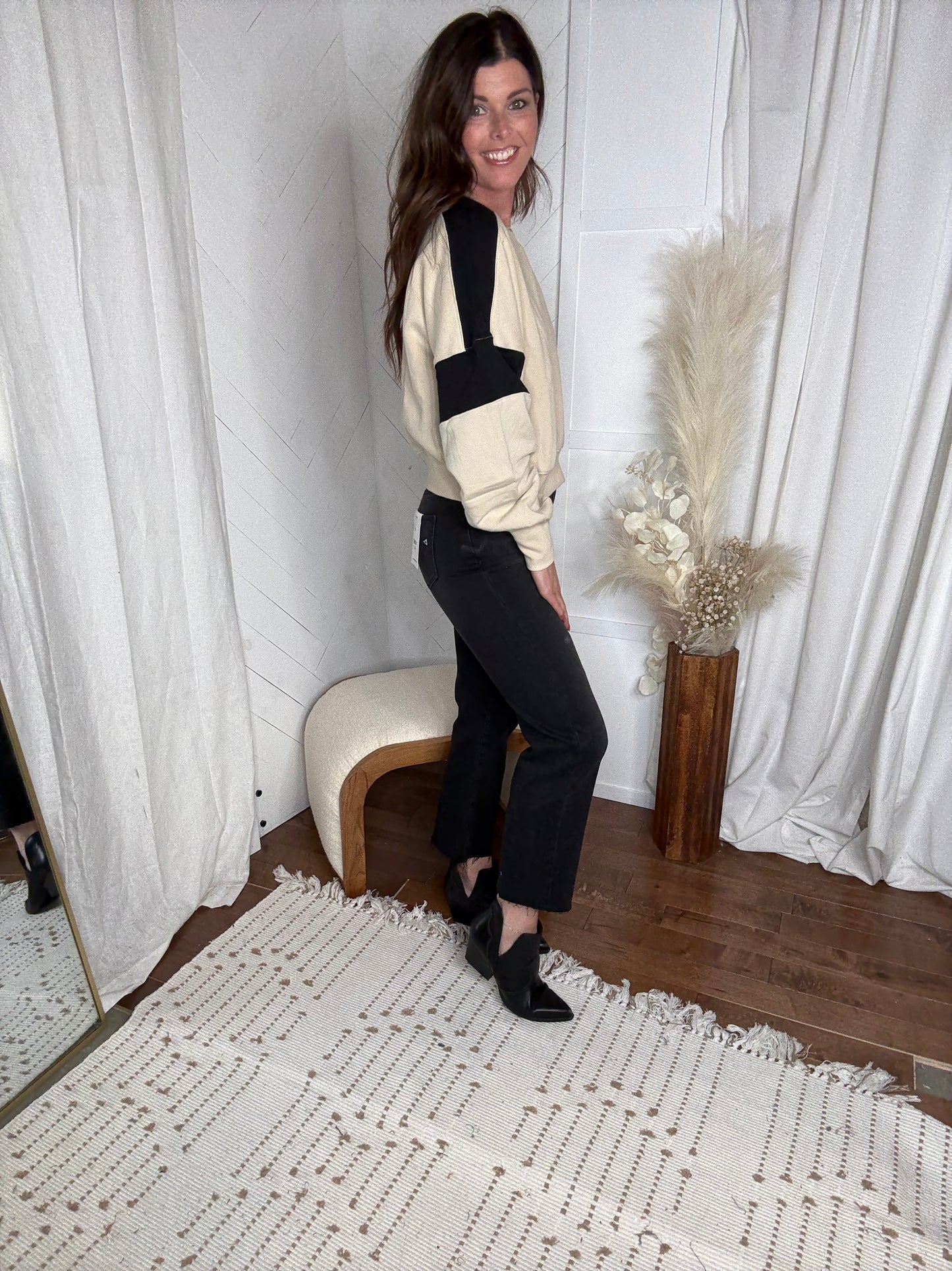 Hidden: Black Tracey Wide Straight Leg Jeans