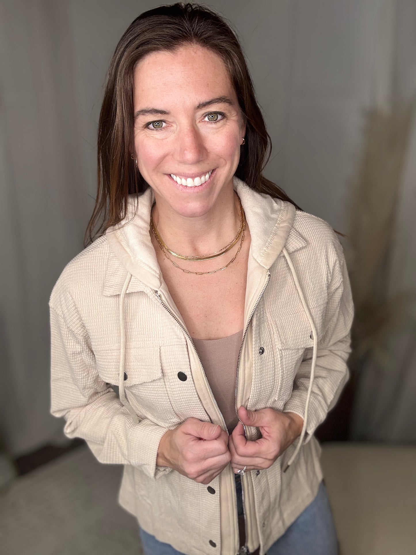 Barely Beige Zip-up Jacket