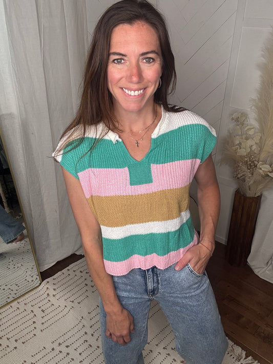 Sorbet Colorblock Sweater Tee