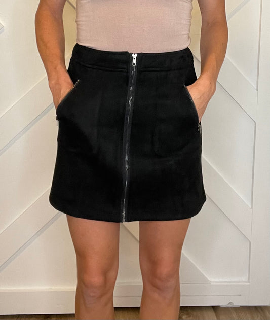Suede Skirt: Black