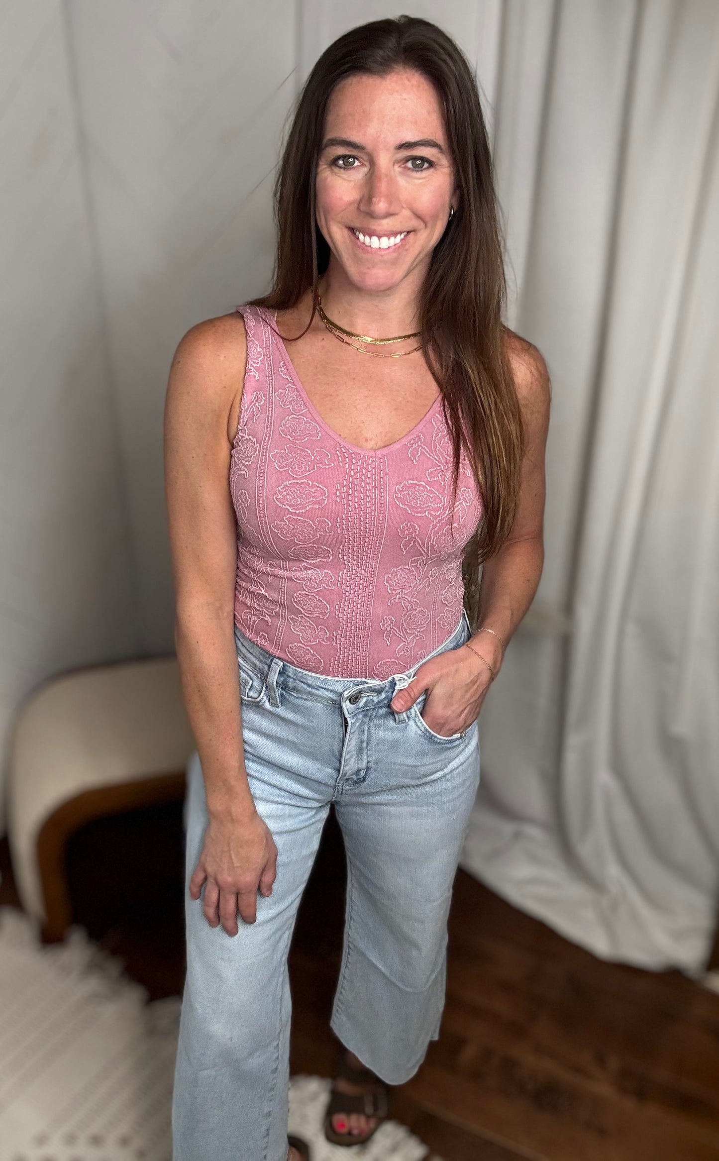 Rose Pink Floral Tank
