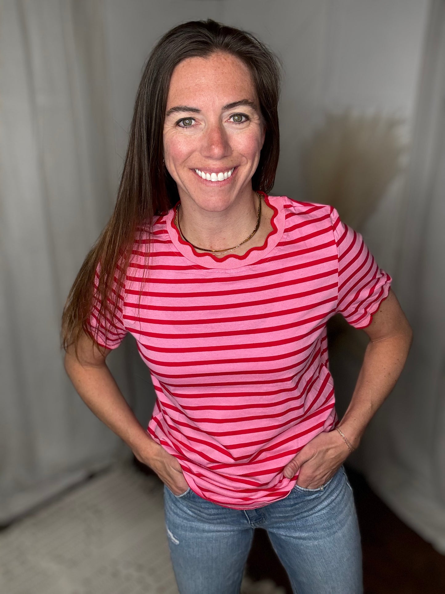 Pink Lemonade Striped Tee
