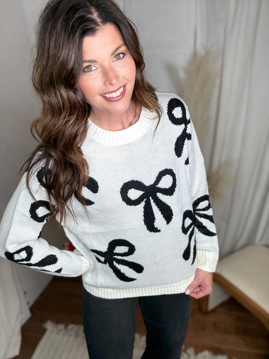 Cream Bow Sweater