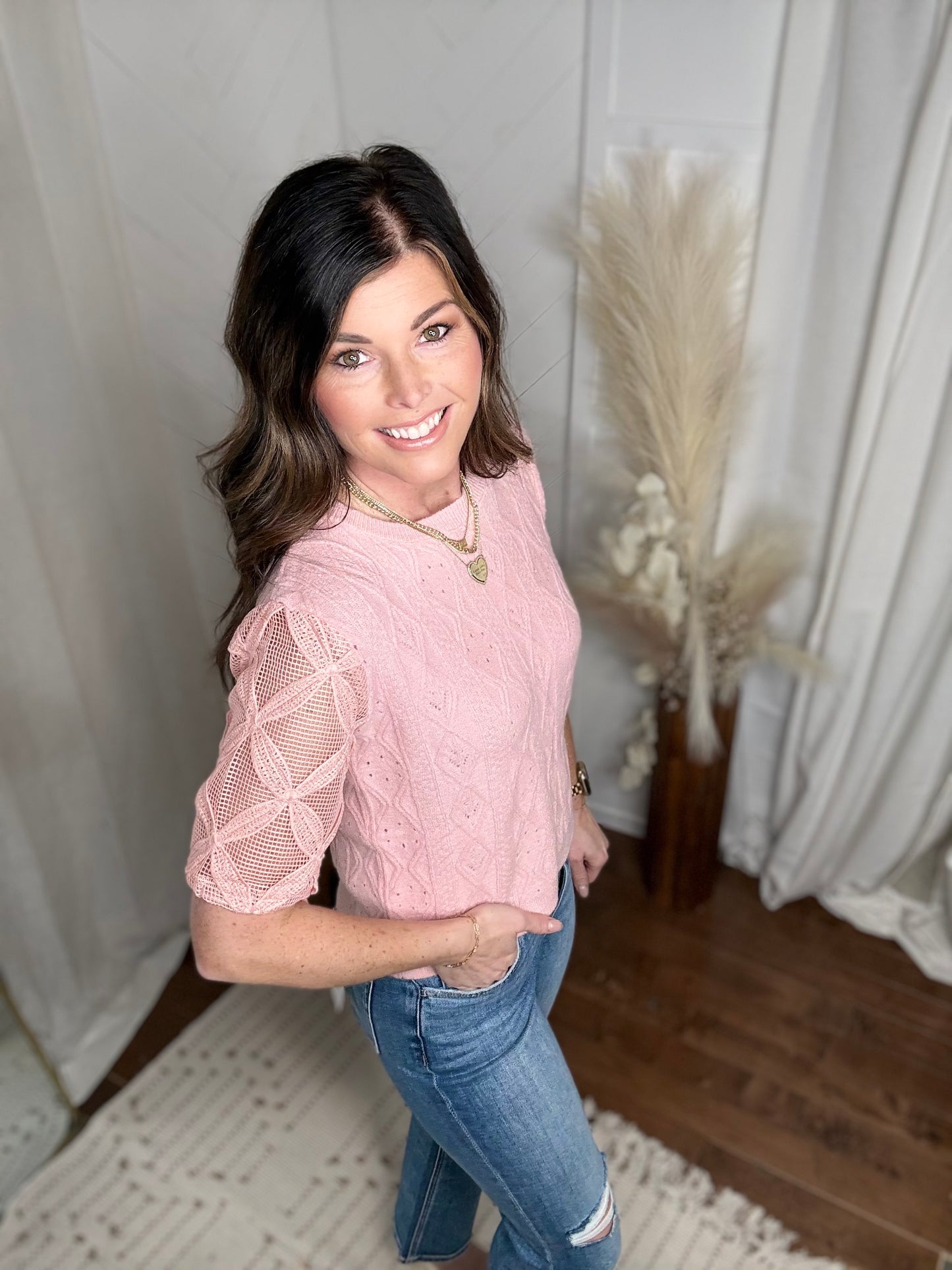 Blush Petal Lace Tee