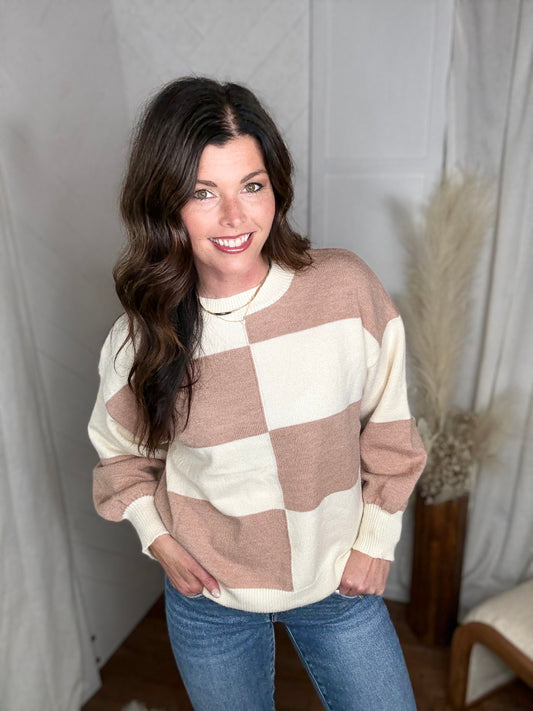 Cozy Check Dreams Sweater