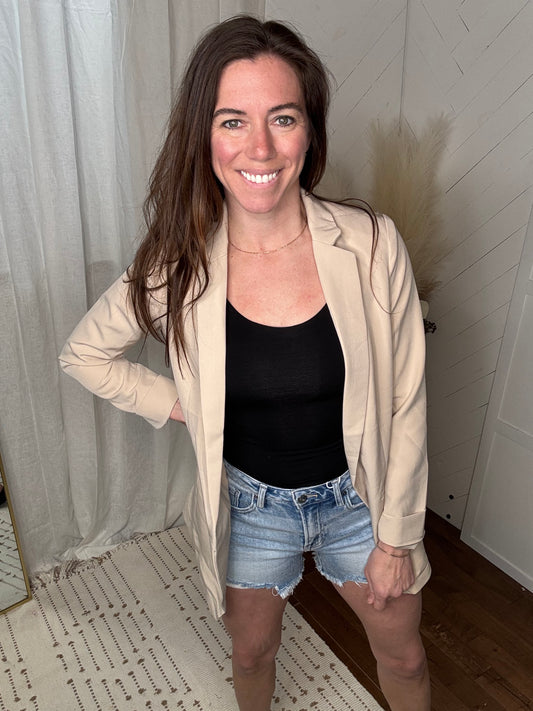 Beige Boyfriend Blazer