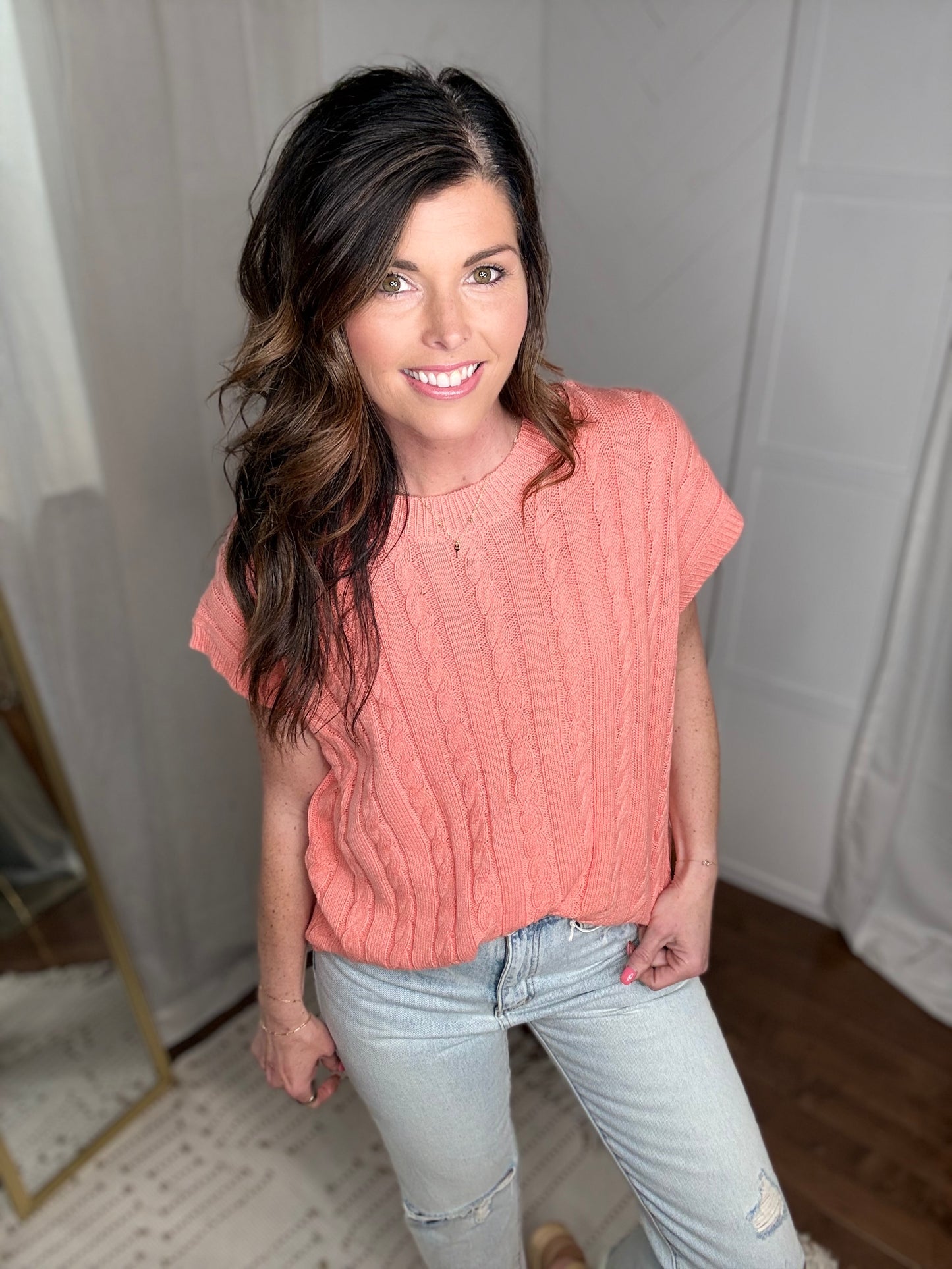 Washed Peach Sleeveless Top