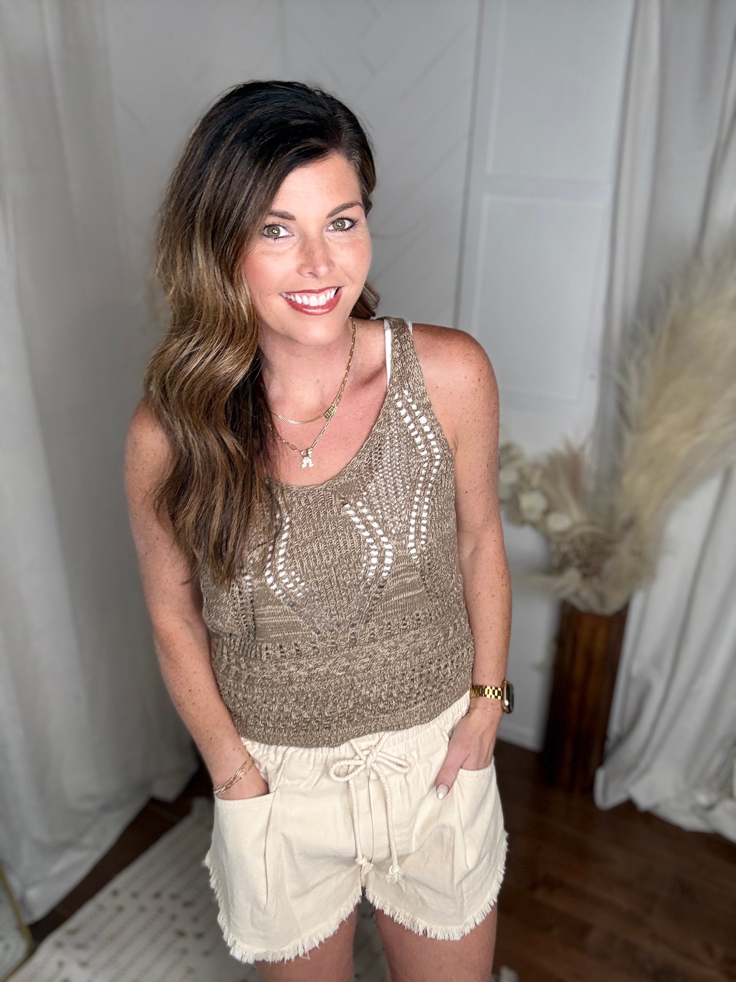 Dessert Weave Crochet Sweater Tank