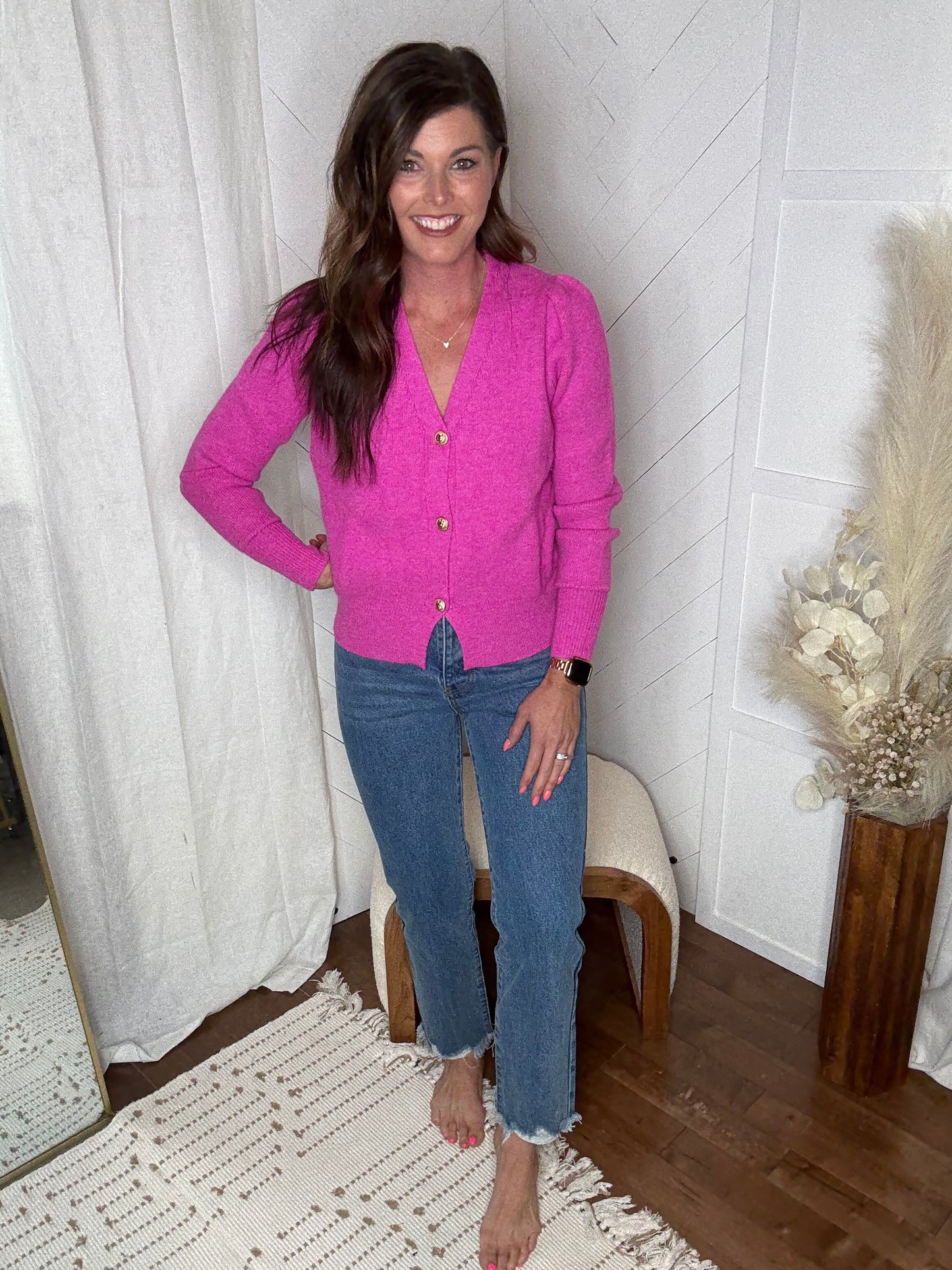 Bold in Pink Cardigan