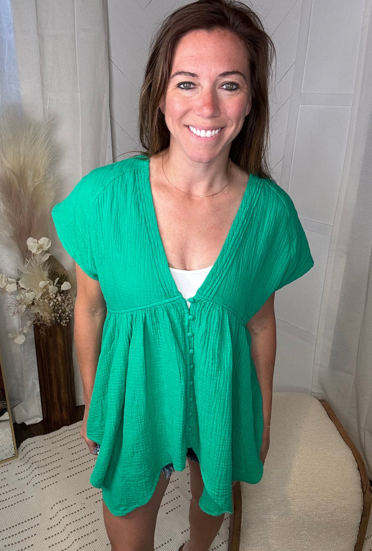 Lily Pad Button Down Blouse