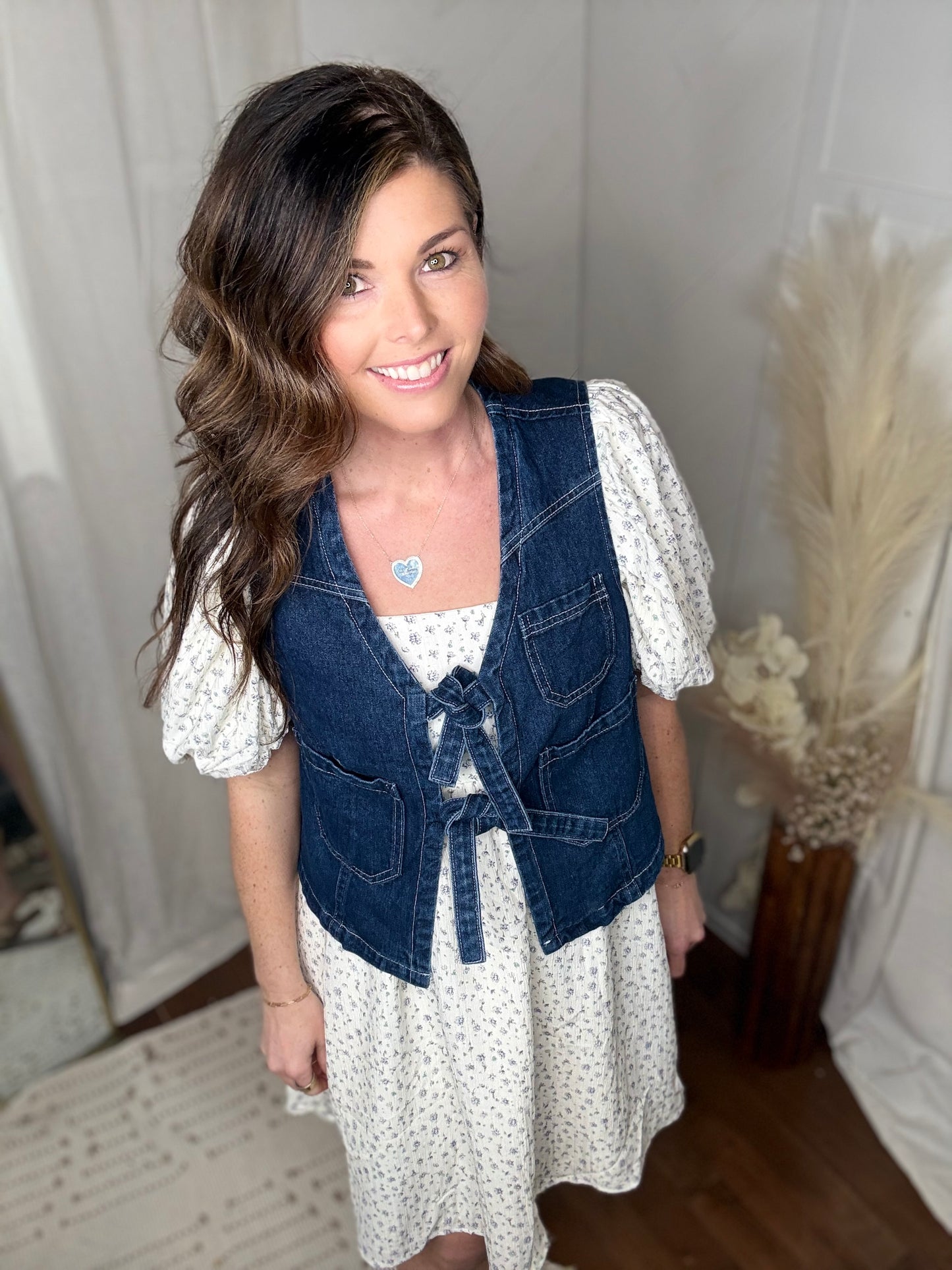 Denim Darling Tie Vest