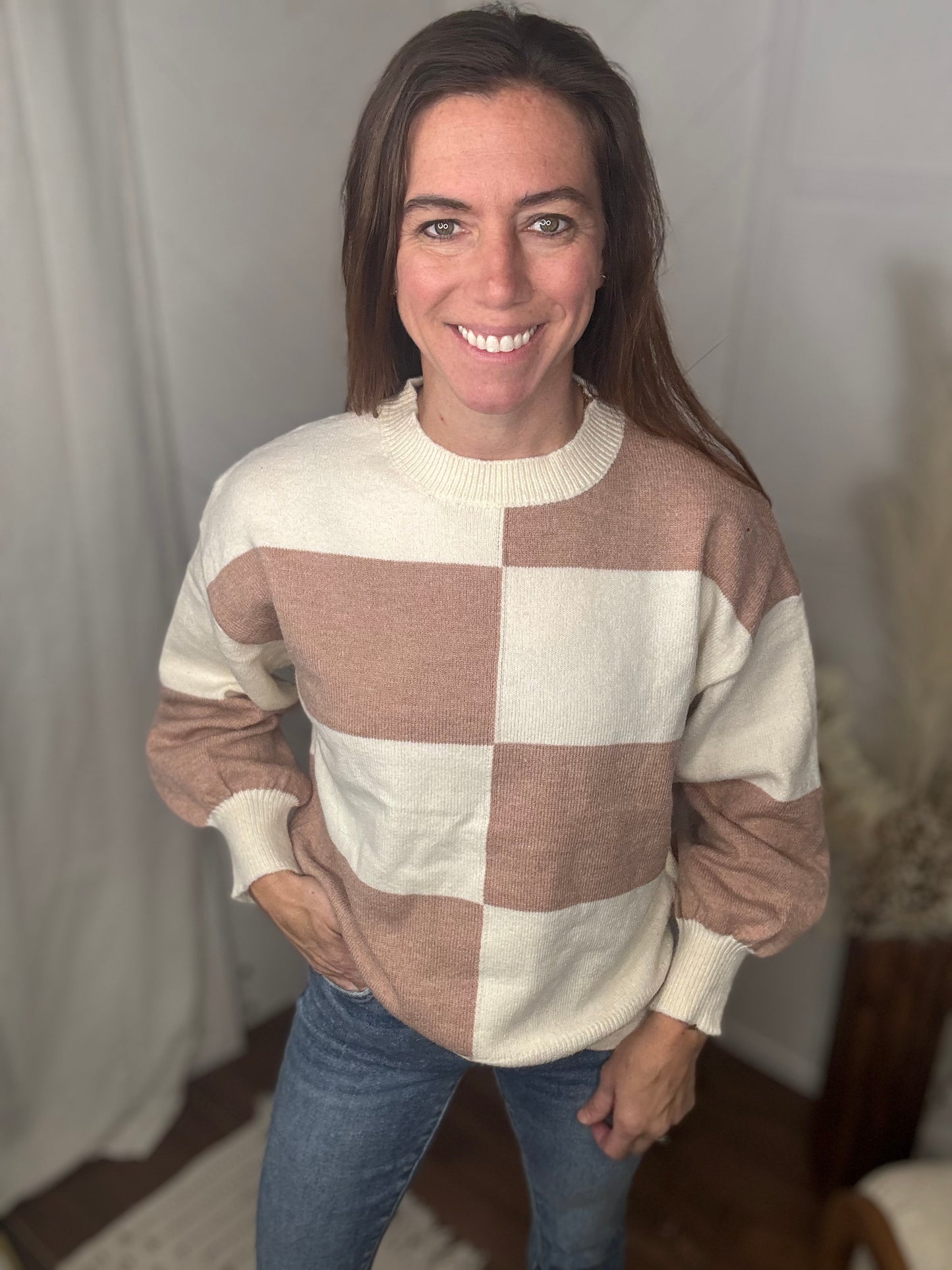 Cozy Check Dreams Sweater
