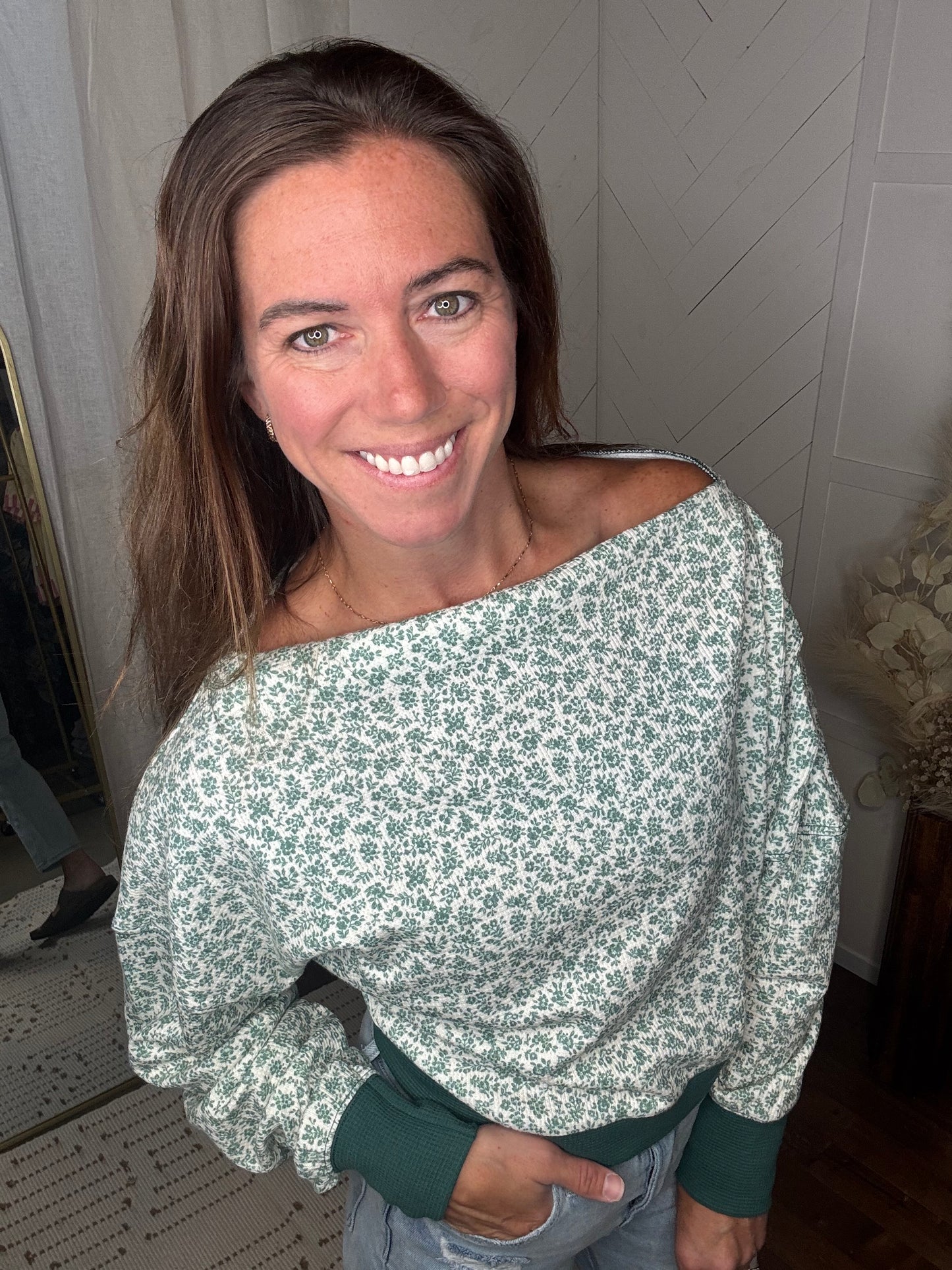 Ditsy Floral One Shoulder Top