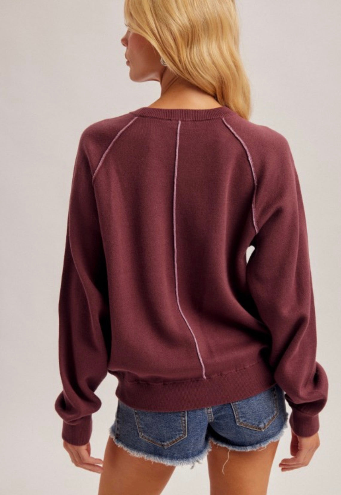 Plum Ridge Seam Sweater