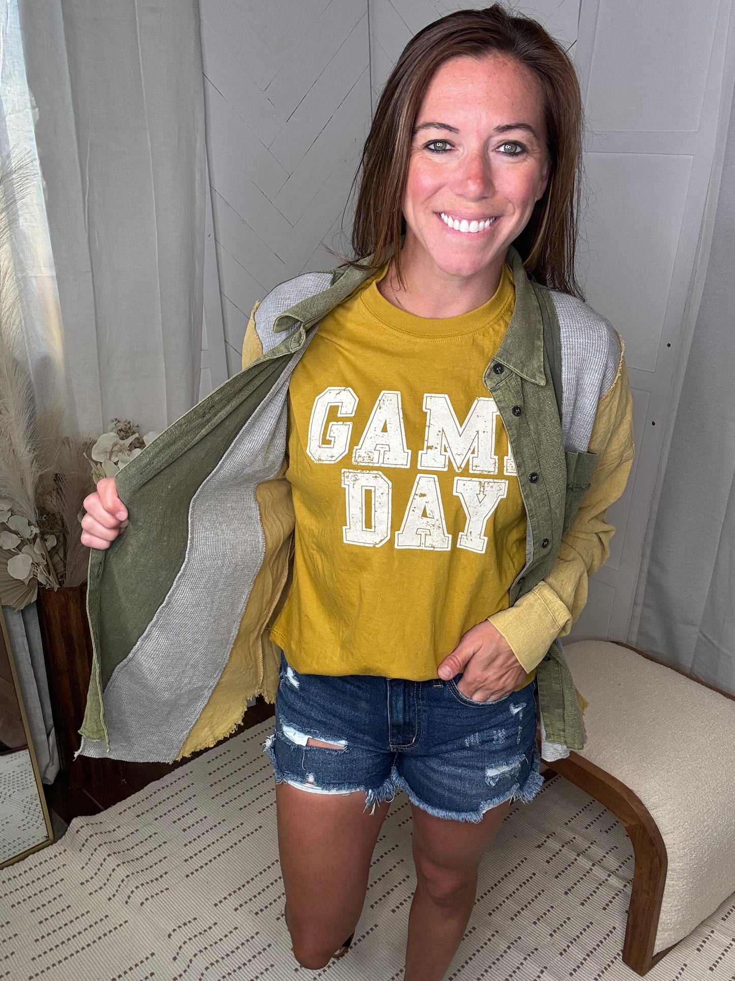 GAME DAY Tee: Gold/White