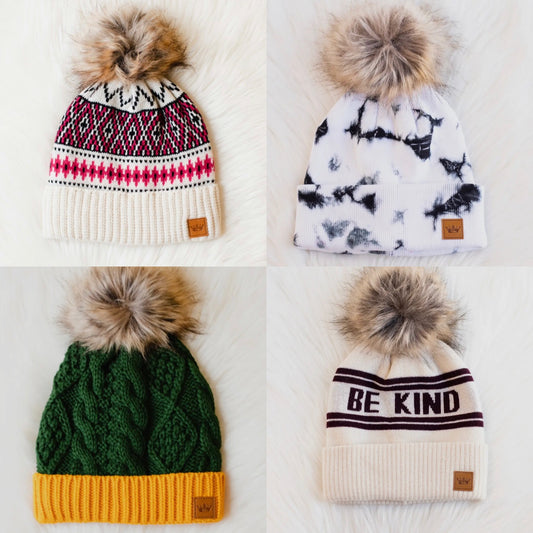 Knit Pom Hats