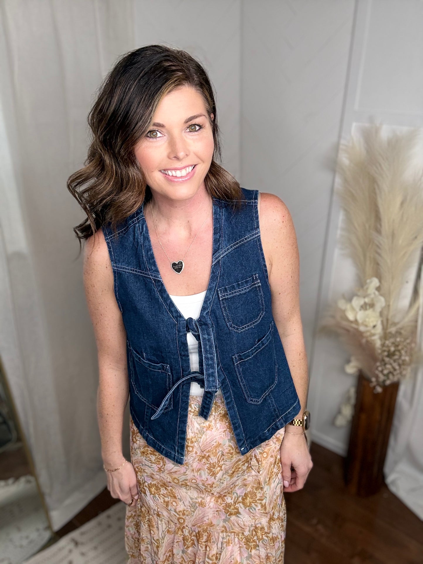 Denim Darling Tie Vest