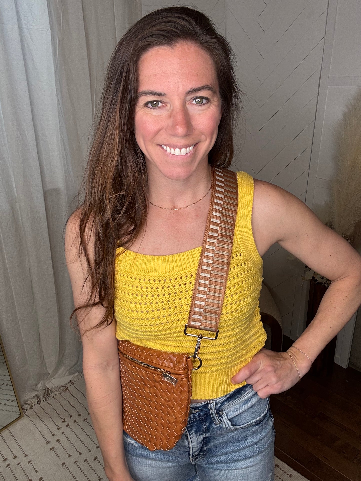Sunflower Knit Square Neck Tank