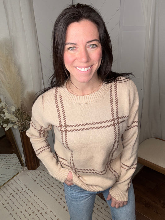 Brown Plaid Sweater
