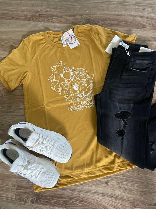 Mustard Floral Tee