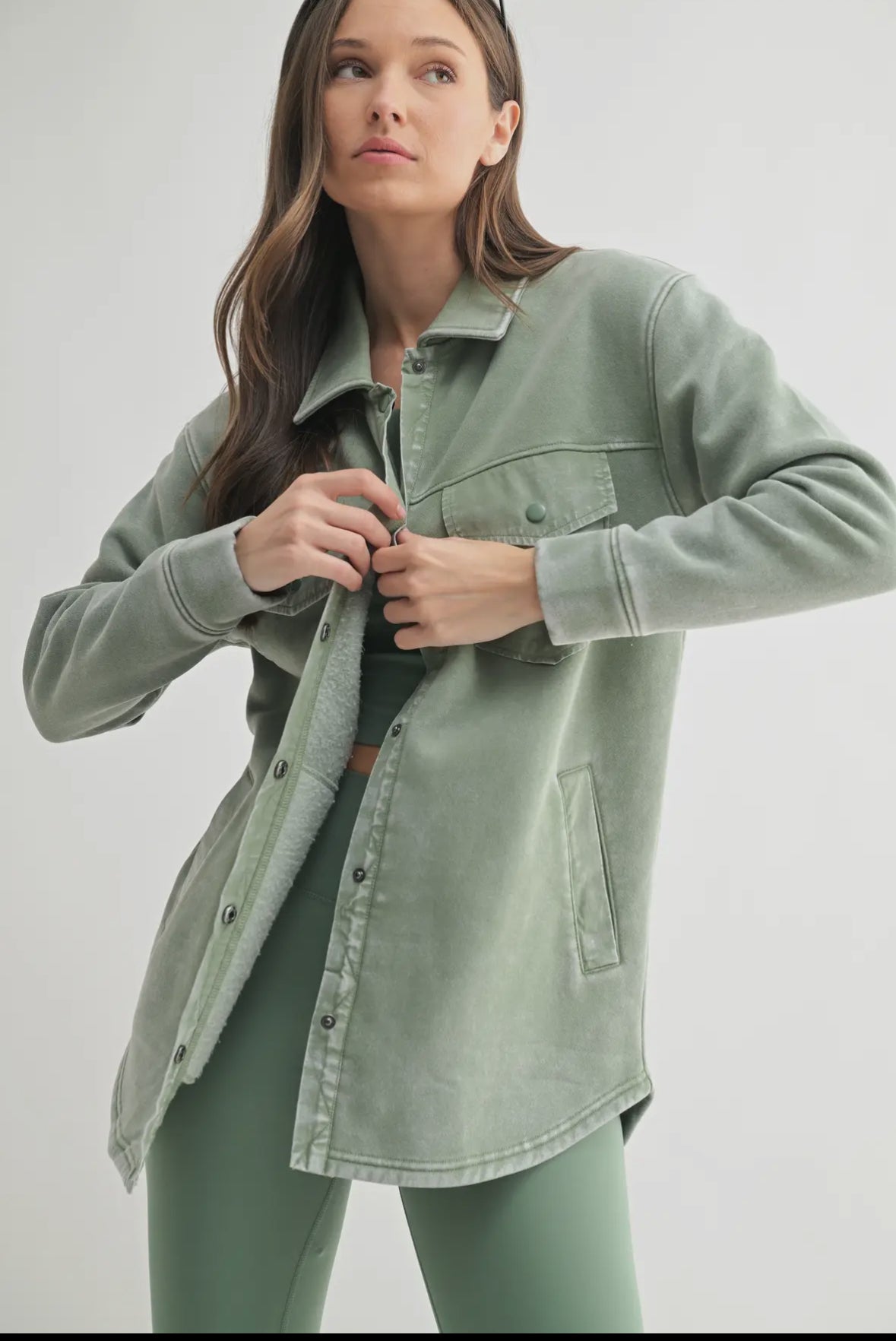 Cozy Snap Jacket: Moss
