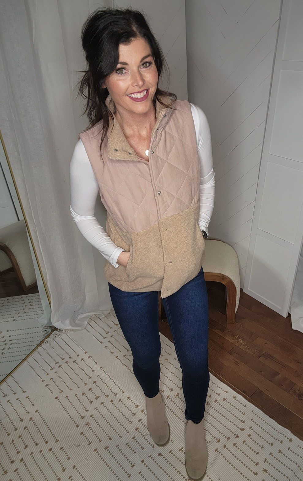 Dusty Rose Quilted Vest