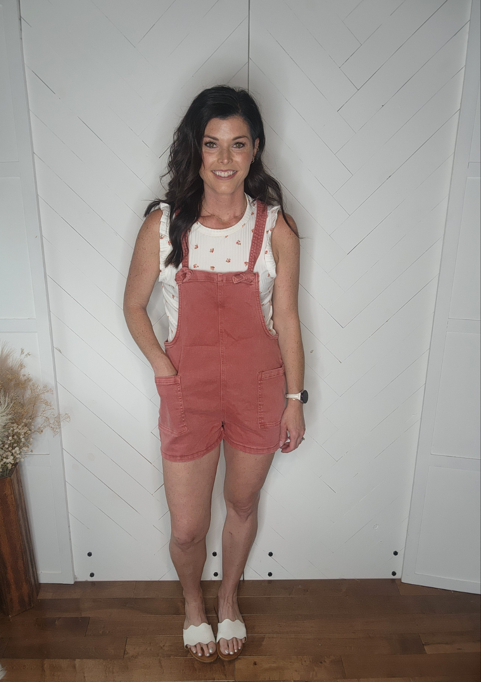 Cabernet Colored Washed Knotty Romper