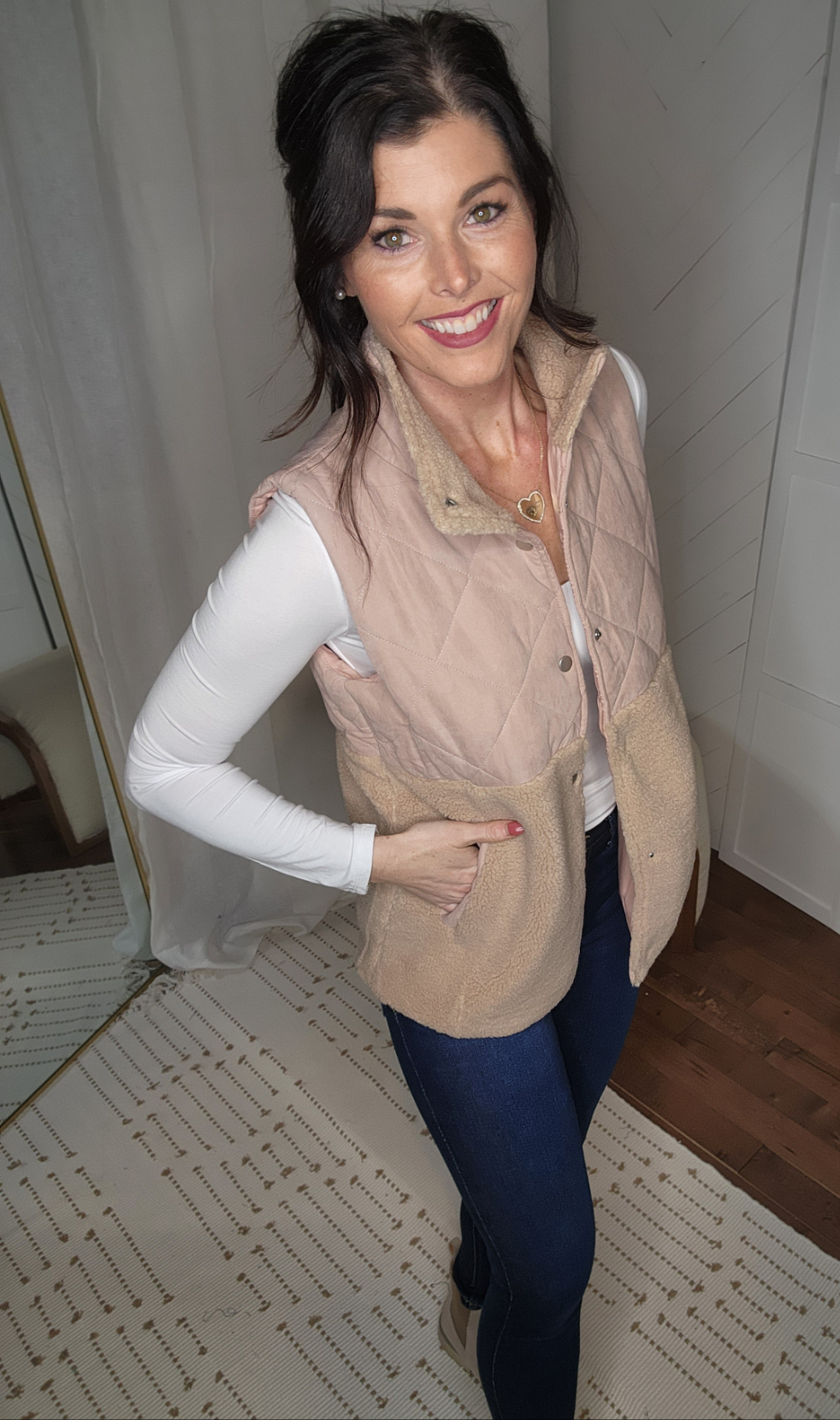 Dusty Rose Quilted Vest