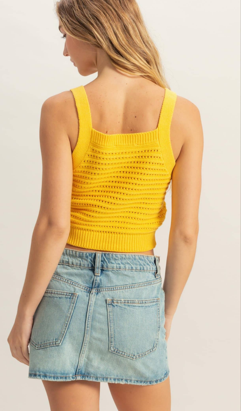 Sunflower Knit Square Neck Tank