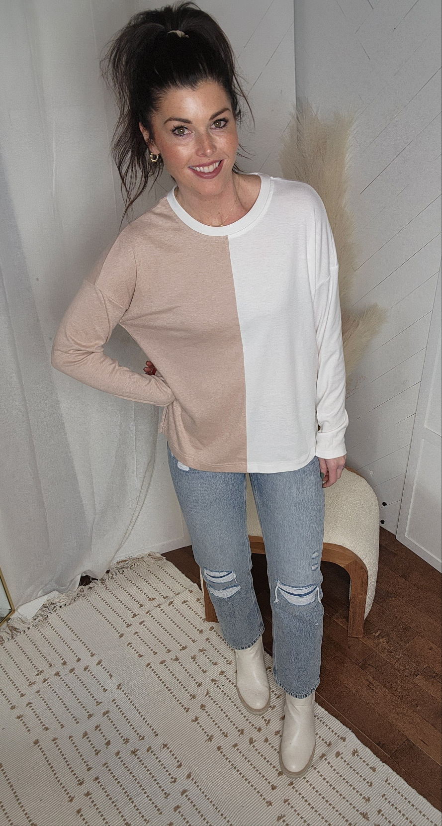 Dual Tone Colorblock Long Sleeve