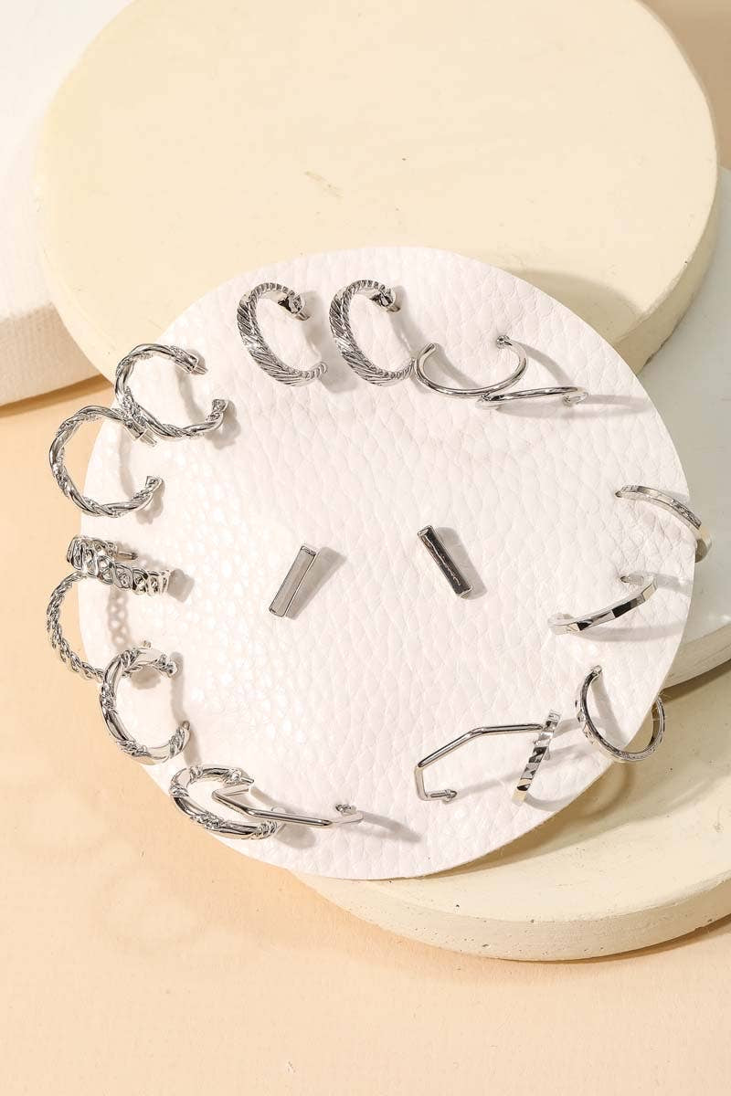 Silver Dust Earrings: Set of 9