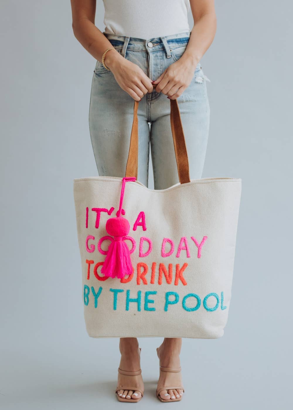 Cream: Drink By The Pool Tote
