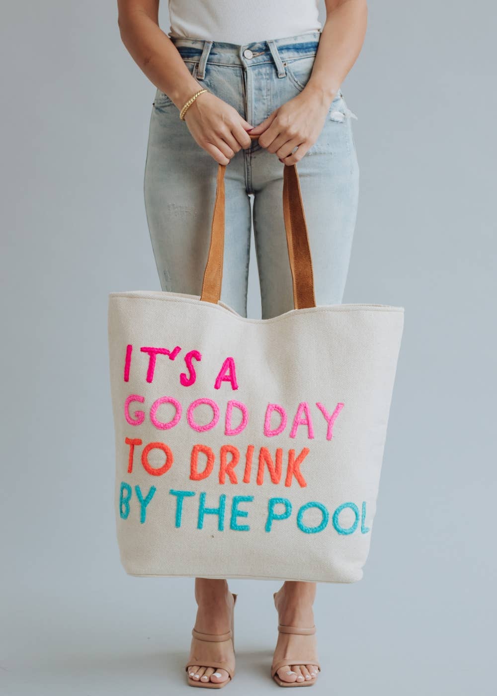 Cream: Drink By The Pool Tote