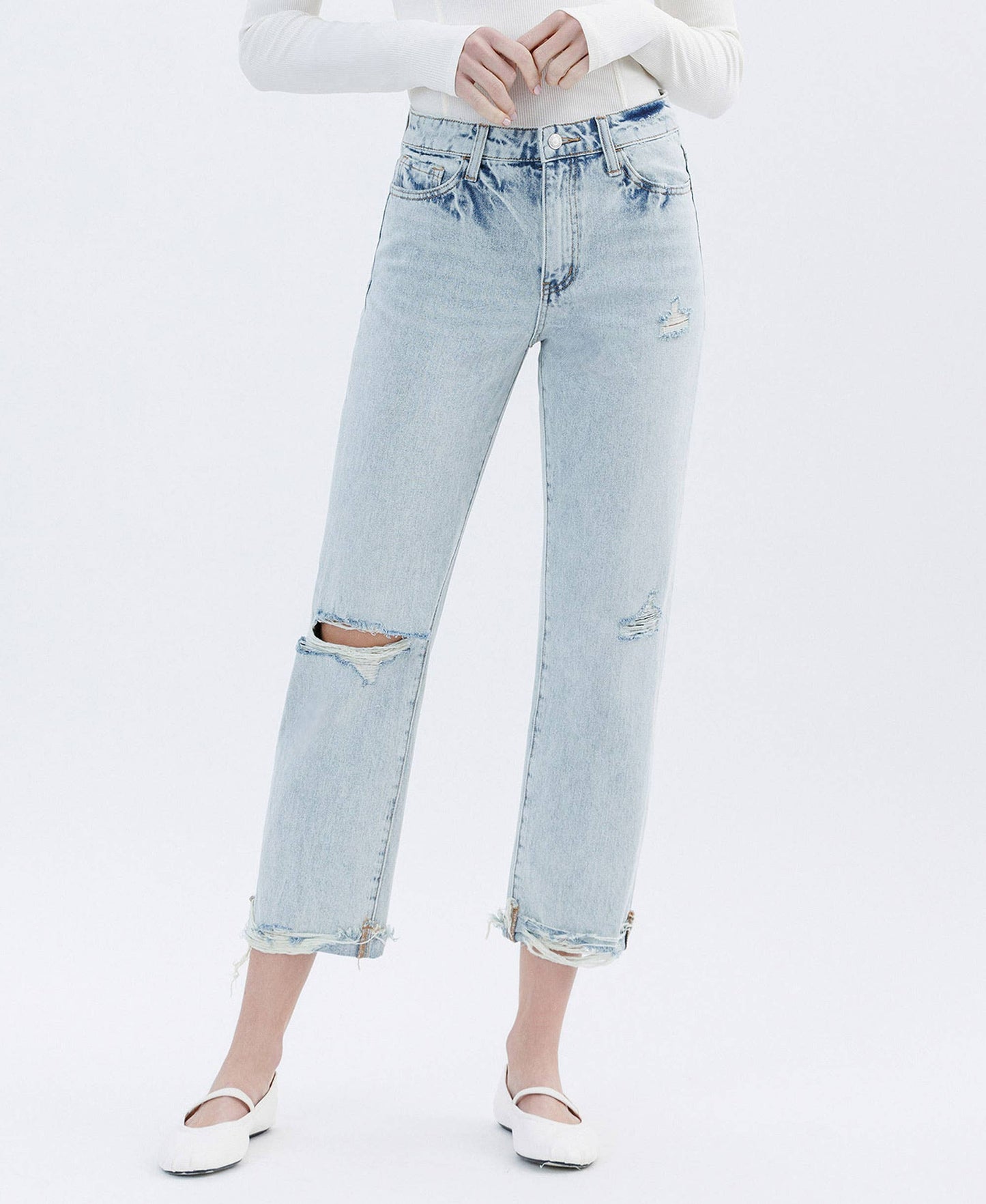 Vervet84: Beverley Super High Relaxed Straight Jeans