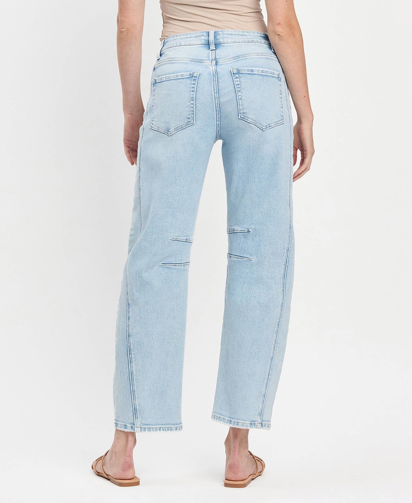 Flying Monkey68: High Rise Light Washed Barrel Jeans